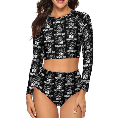 Sexy Goonies Skull Bikinis Set Retro Movie Print Stylish Bikini Swimsuit Long Sleeve Swimwear Sport Feminine Bikinis Beachwear