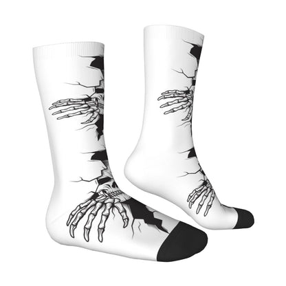 Novelty Mens Funny Jokers Skull Gun Dress Socks Unisex Comfortable Warm 3D Printed Gothic Skeleton Crew Socks