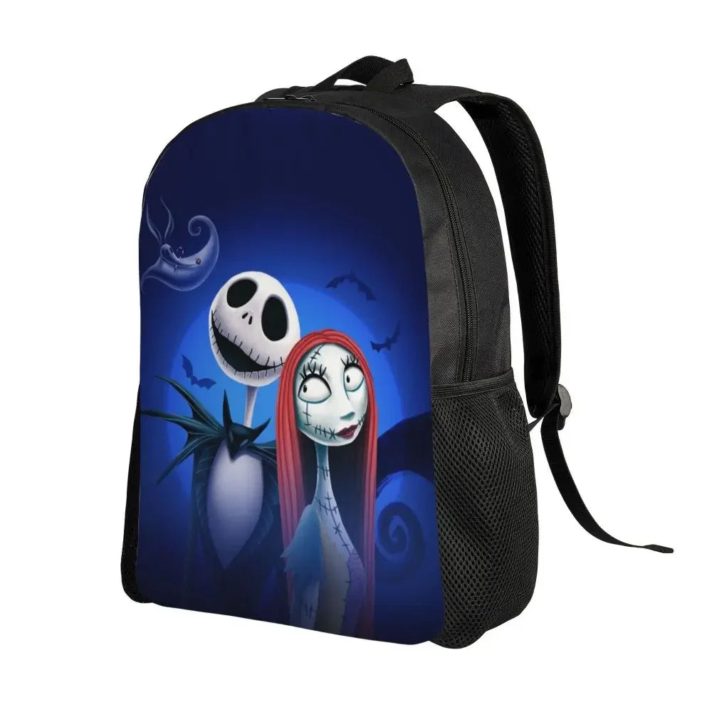 Custom Nightmare Before Christmas Backpacks for Men Women School College Student Bookbag Skellington Halloween Skull Bags