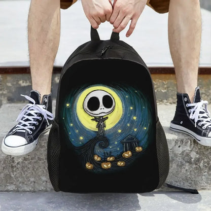 Custom Nightmare Before Christmas Backpacks for Men Women School College Student Bookbag Skellington Halloween Skull Bags