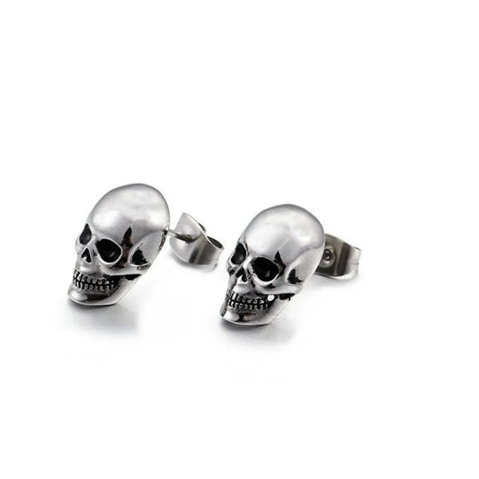 Fashion Retro Trend Punk Rock Men Hip Hop Skull Earrings Couple Gift Halloween Street Party Niche Earrings Accessories