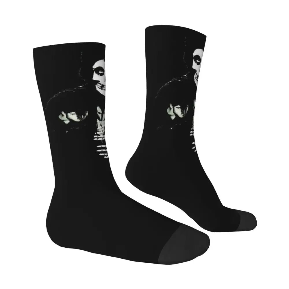 Misfits Skull Funny Socks for Men Women Male Unisex Crazy Street Style Printed Happy Crew Sock with Print Summer