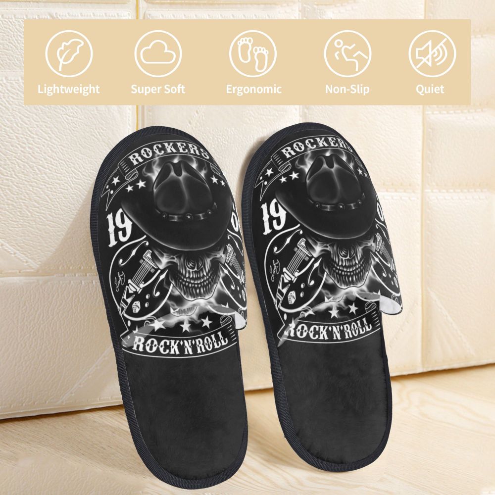 Personalized Mexican Day Of The Dead Skull Comfy Scuff Memory Foam Slippers Women Halloween Bedroom House Shoes