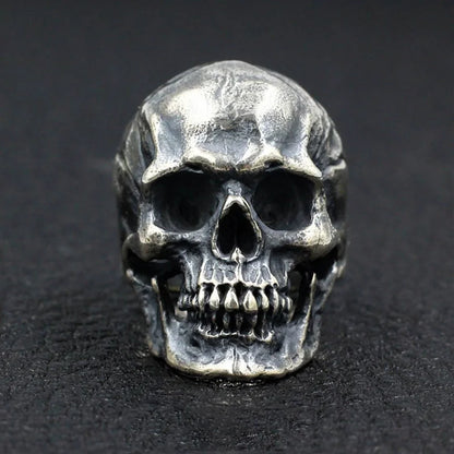 Retro Skull Large Ring For Men Silver Color Punk Gothic Rock Hiphop Ring Handmade Designer Jewelry Biker Accessories Unisex Gift