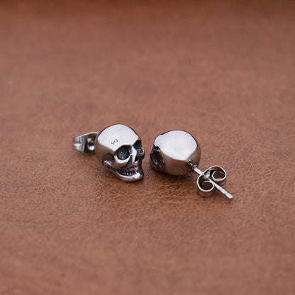 Punk Rock Skull Stud Earring for Men Stainless Steel Fashion Simple Piercing Earring Classic Personality Jewelry Wholesale