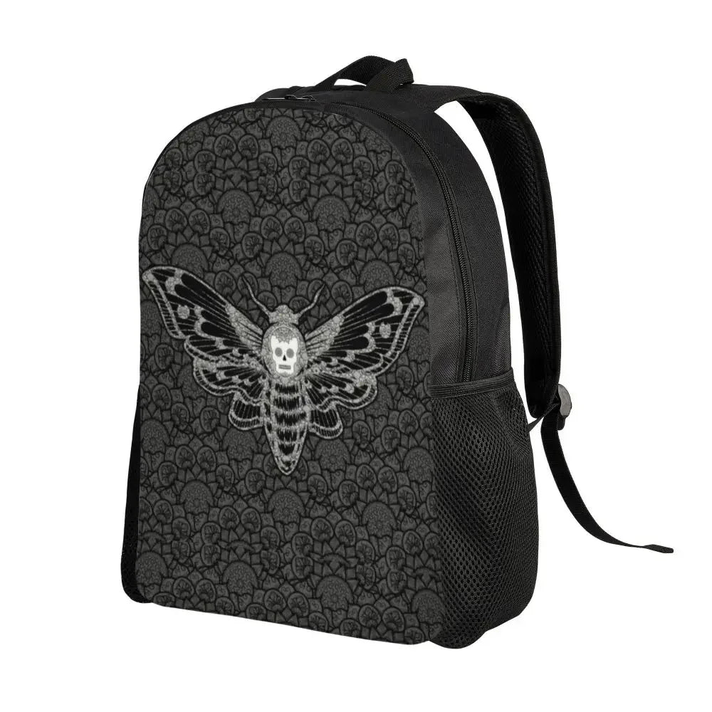 Skulls And Roses Backpack for Women Men School College Students Bookbag Fits 15 Inch Laptop Gothic Moth Bags