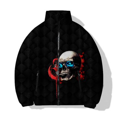 Men's Clothing Fashion Skull Print New Parkas Thickened Cotton Clothing Men's Coats Winter Trendy and Versatile Male Coat Man