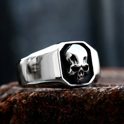 BEIER New Stainless Steel Skeleton Skull Ring For Men Punk Rock Gothic Punk Metal Rock Biker Jewelry Accessories Wholesale