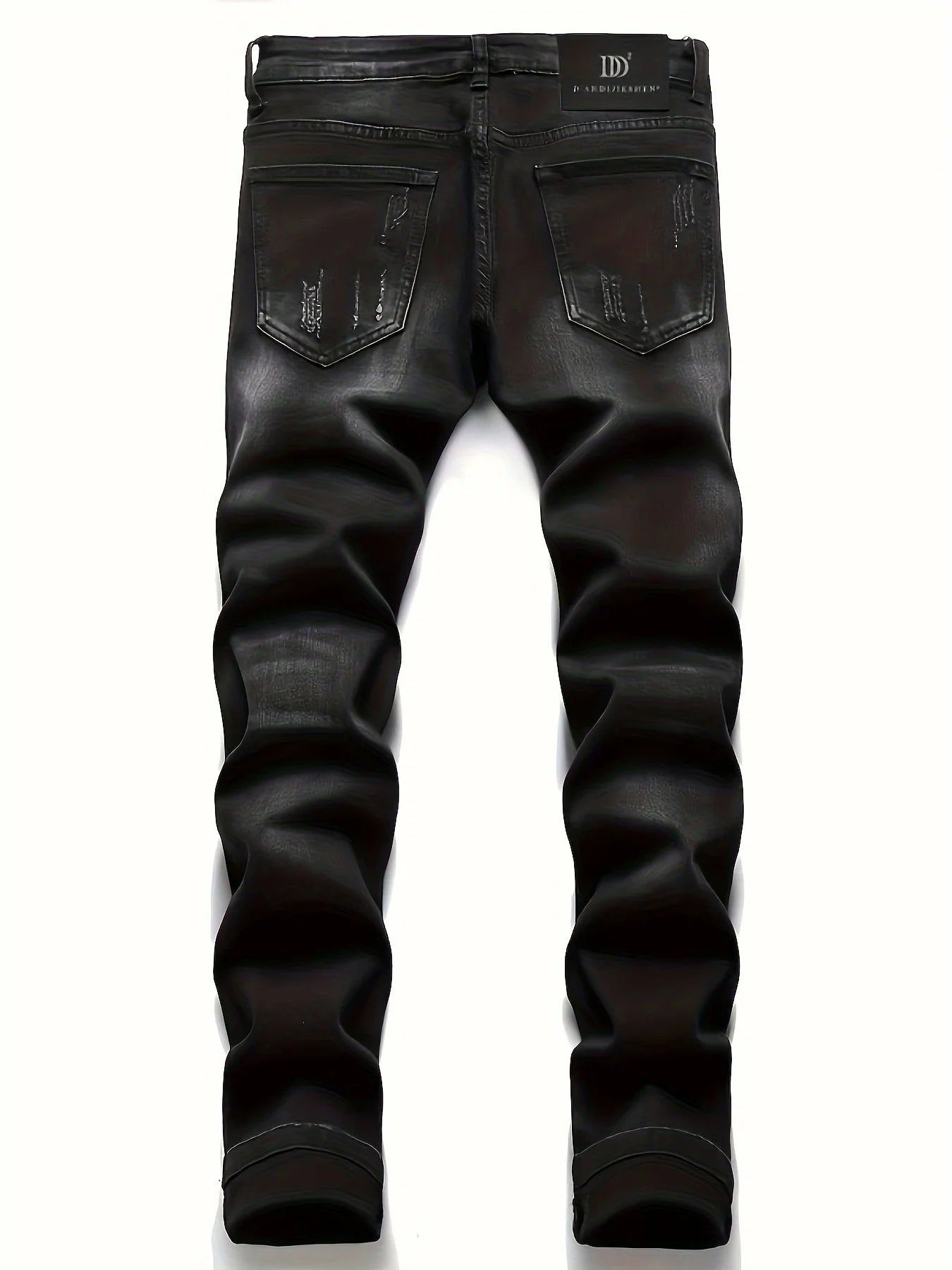 Inspired Mens Ripped Jeans - Super Stylish Slim Fit with Unique Patchwork Detailing - Trendy Street Style Denim Pants for a Mode