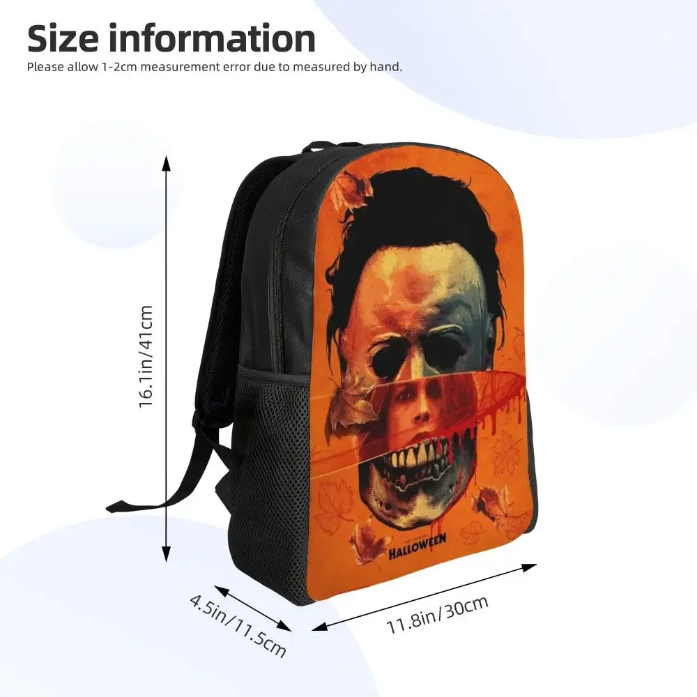 Lucifer Grim Reaper Laptop Backpack Women Men Casual Bookbag for College School Students Halloween Scary Skull Bag