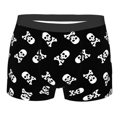 Custom Sexy Gothic Skeleton Death Skull Boxers Shorts Panties Men's Underpants Breathbale Briefs Underwear